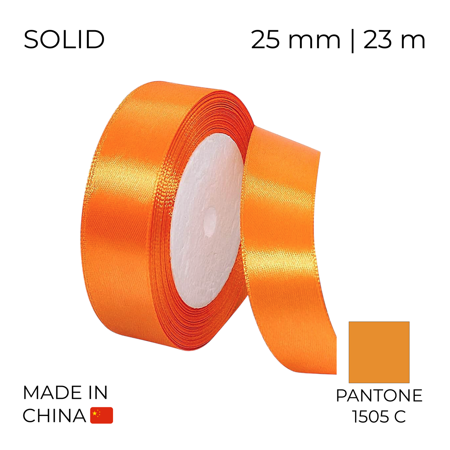 Satin Ribbon 25 mm 001 Orange 23 m (1 pc)