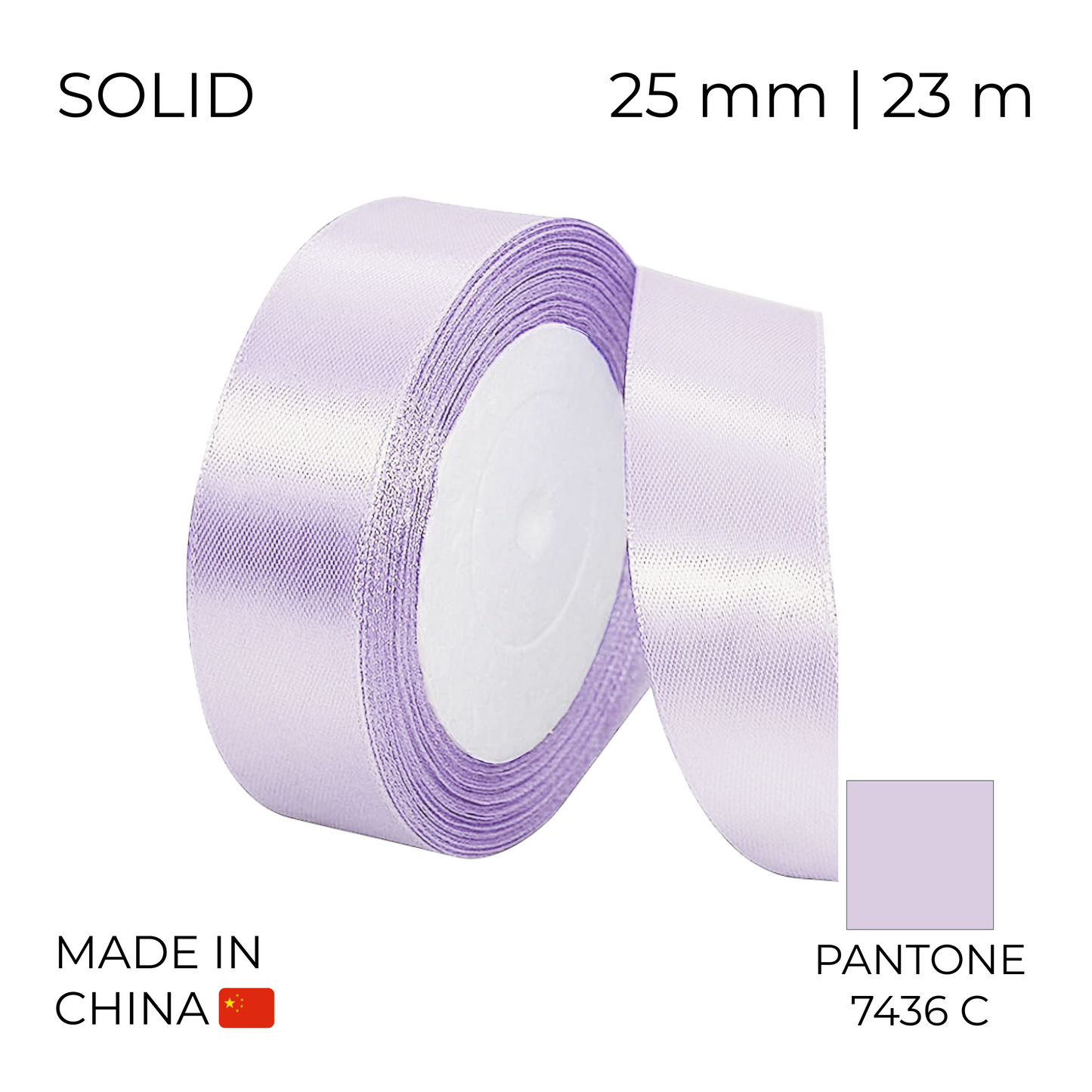 Satin Ribbon 25 mm 007 Light Lilac 23 m (1 pc)