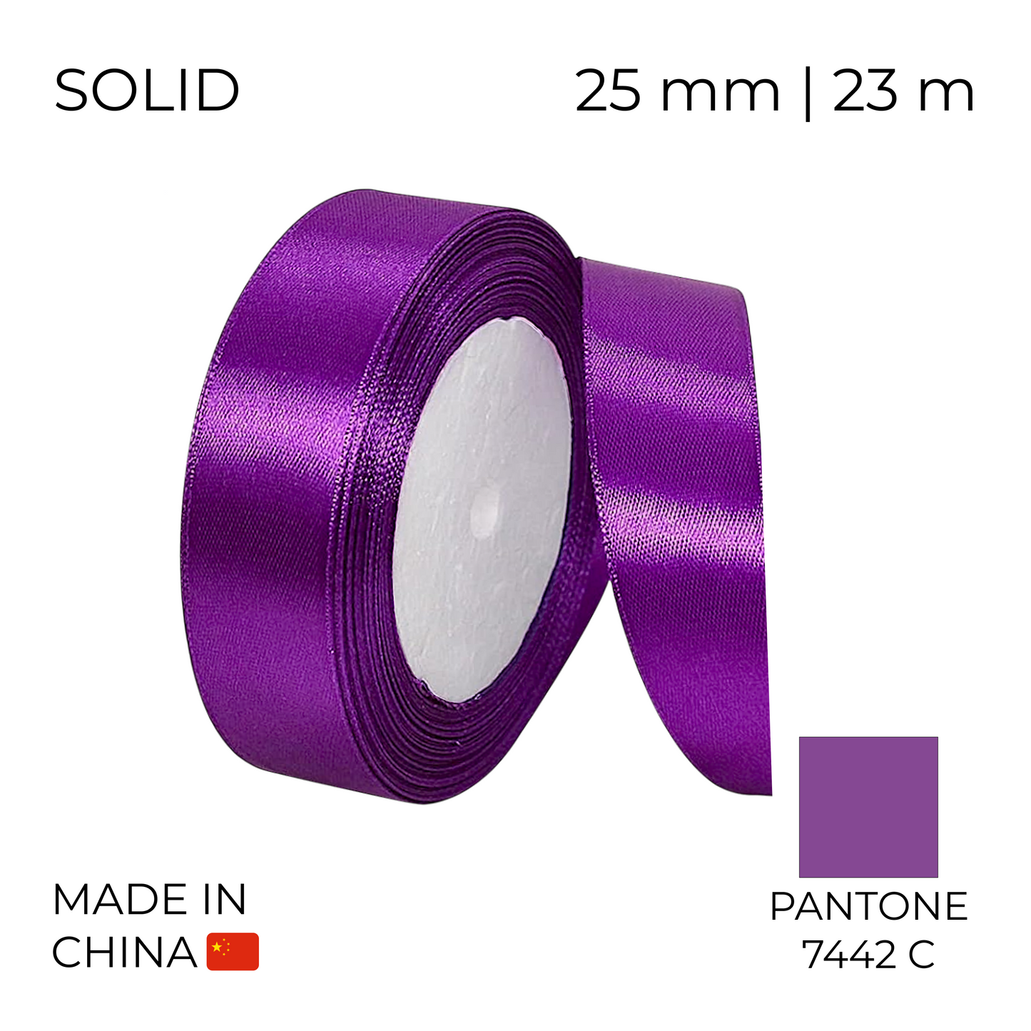 Satin Ribbon 25 mm 008 Purple 23 m (1 pc)