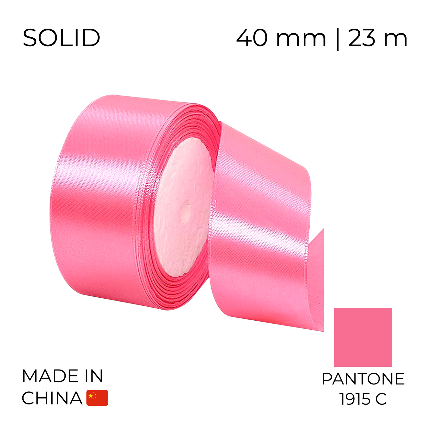 Satin Ribbon 40 mm 011 Bright Pink 23 m (1 pc)