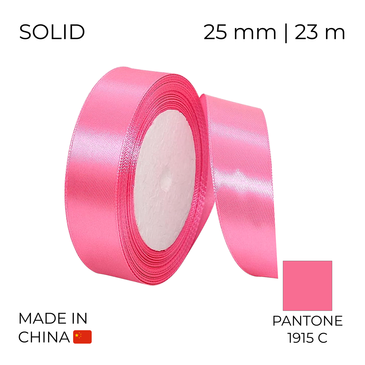Satin Ribbon 25 mm 011 Bright Pink 23 m (1 pc)