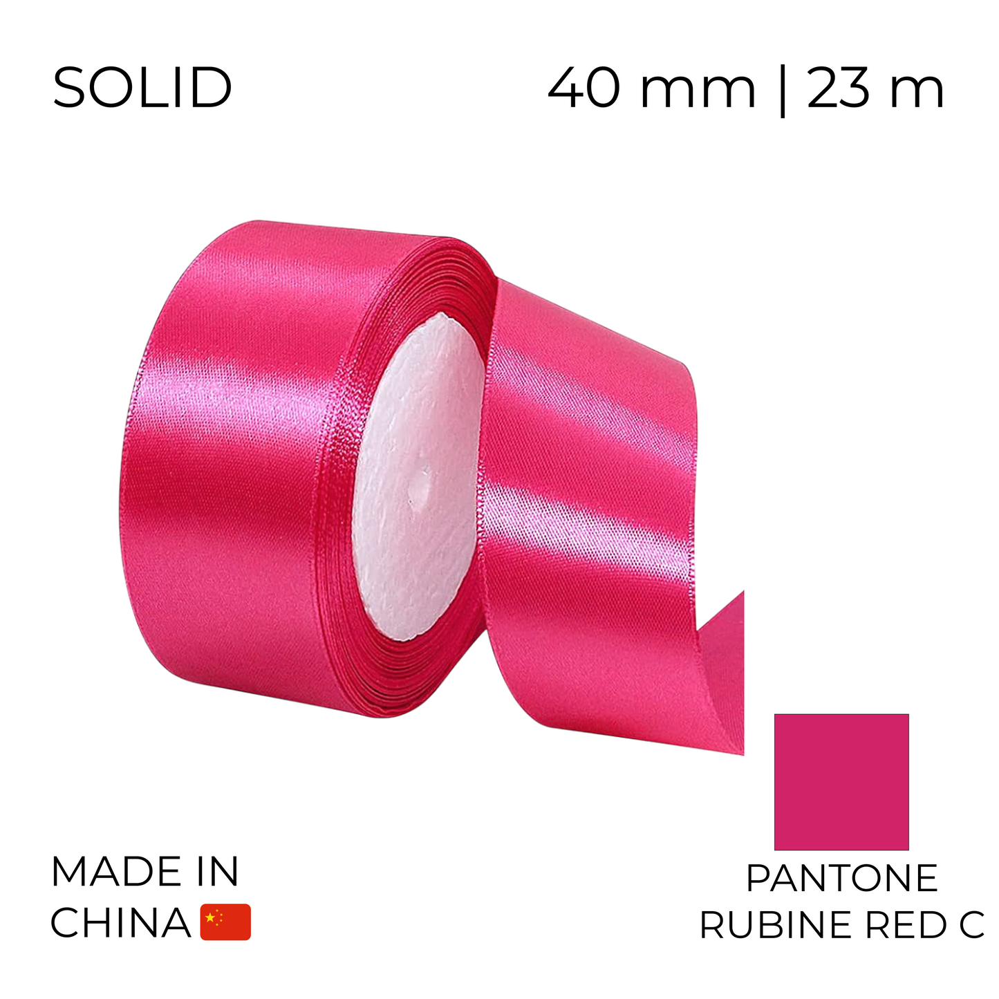 Satin Ribbon 40 mm 012 Fuchsia 23 m (1 pc)