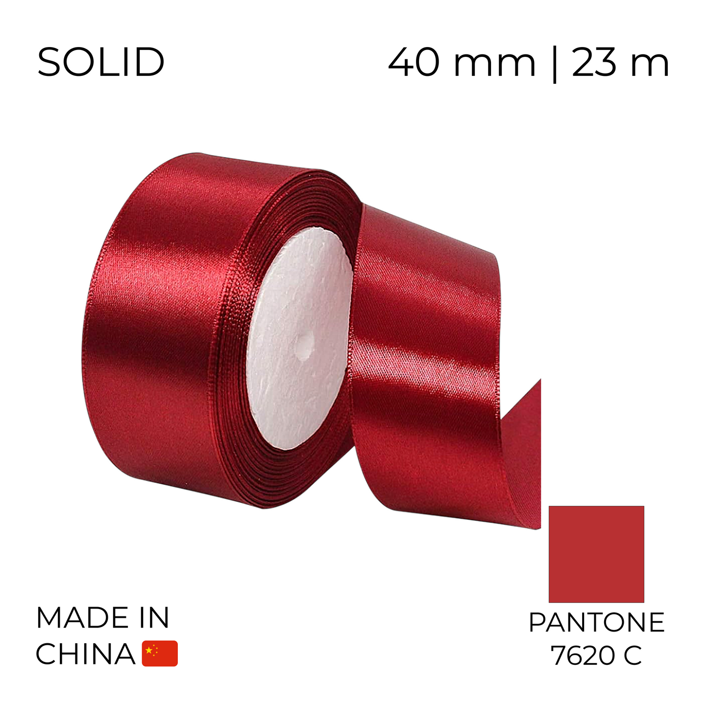 Satin Ribbon 40 mm 014 Burgundy 23 m (1 pc)