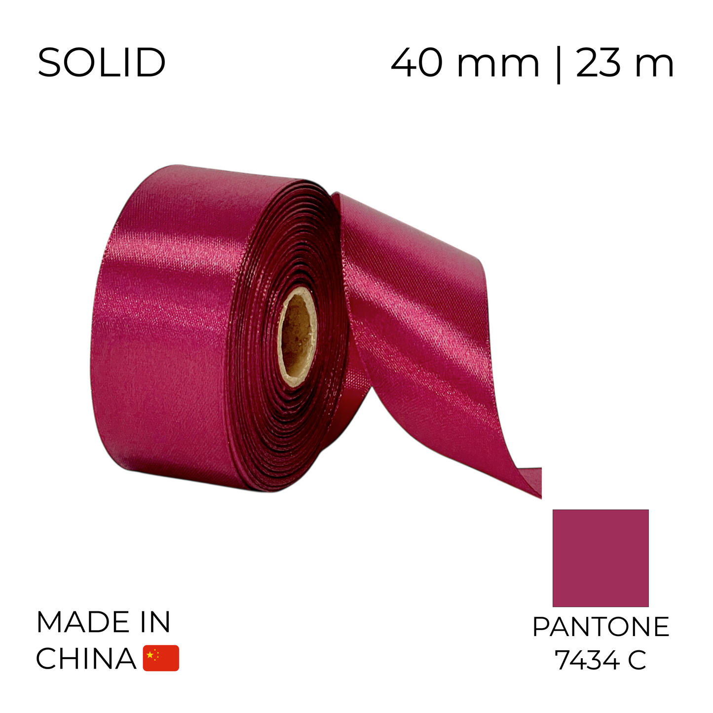 Satin Ribbon 40 mm 015 Dark Cherry 23 m (1 pc)