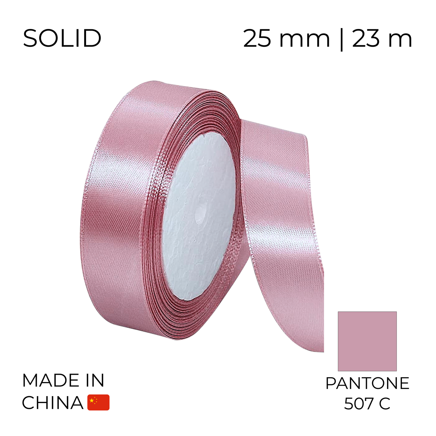 Satin Ribbon 25 mm 018 Pink Dust 23 m (1 pc)