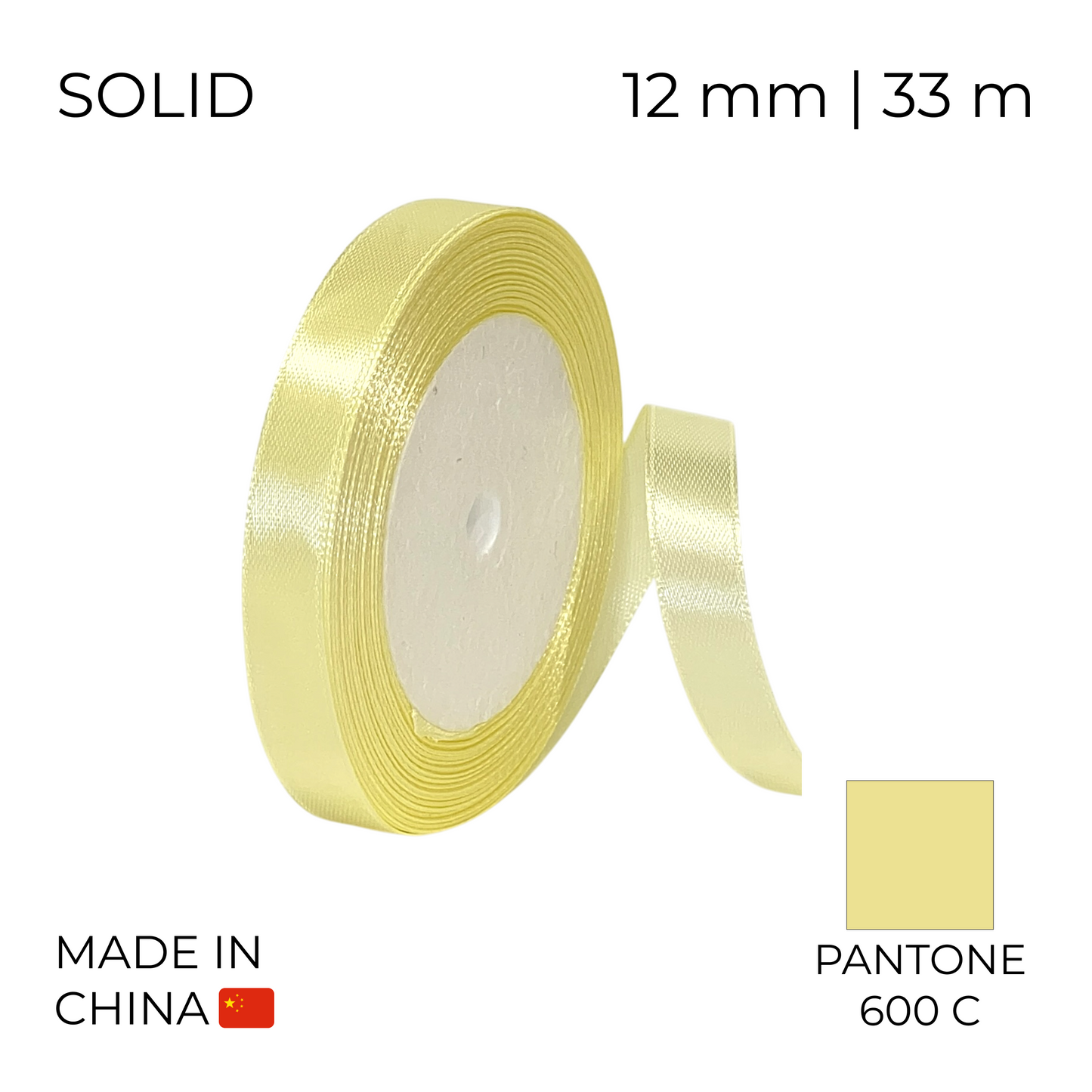 Satin Ribbon 12 mm 019 Cream 33 m (1 pc)