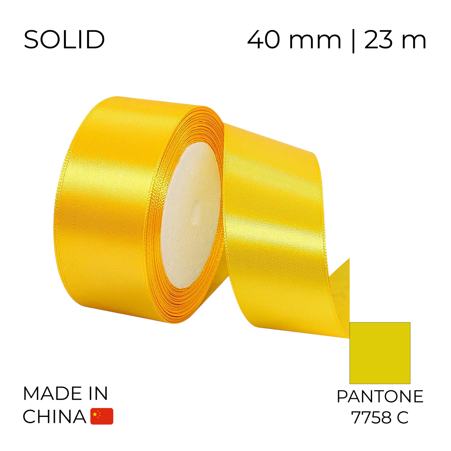 Satin Ribbon 40 mm 026 Warm Yellow 23 m (1 pc)