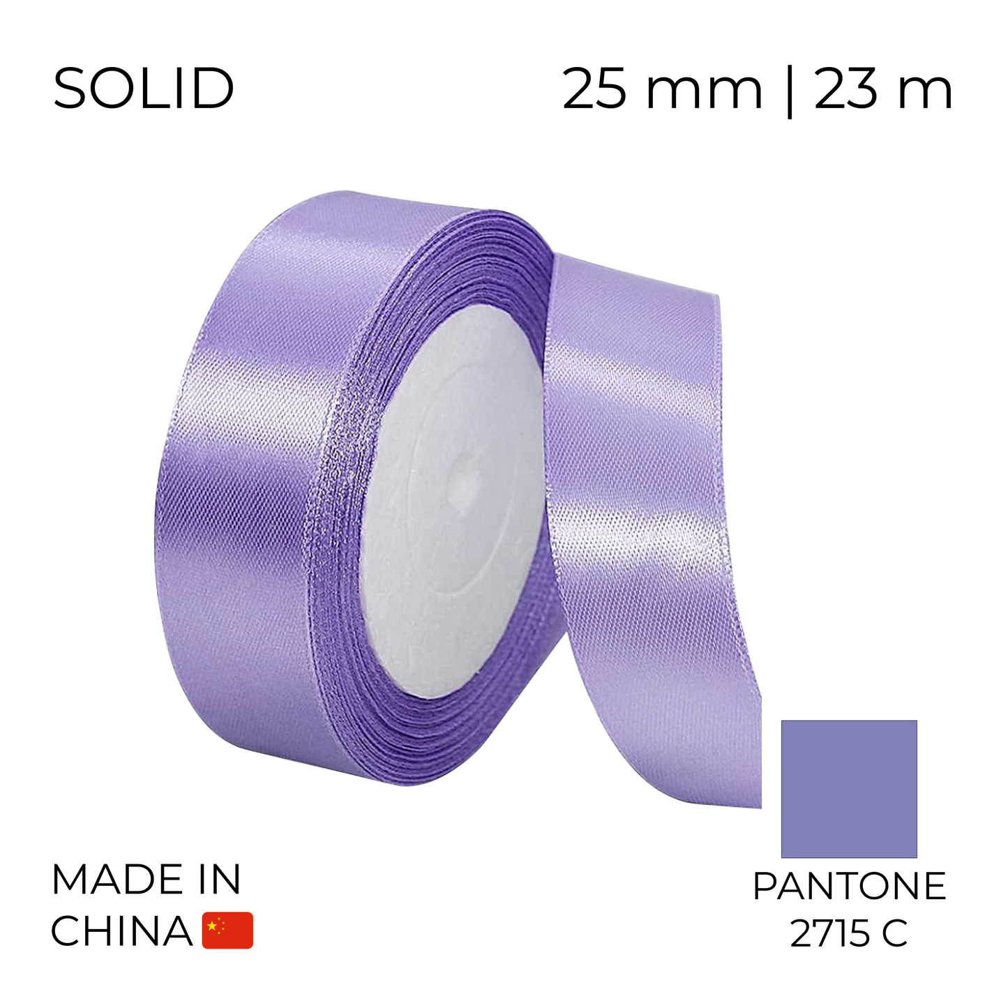 Satin Ribbon 25 mm 027 Lilac 23 m (1 pc)