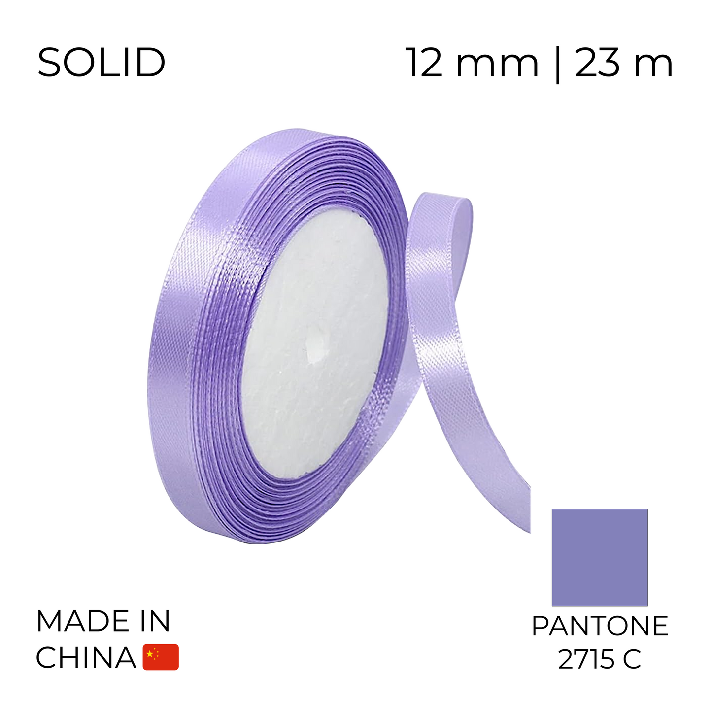 Satin Ribbon 12 mm 027 Lilac 23 m (1 pc)