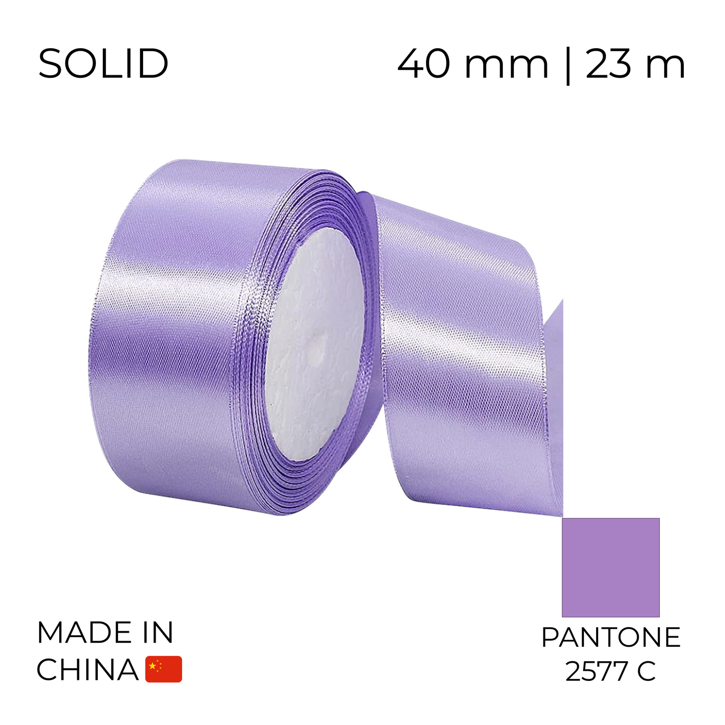 Satin Ribbon 40 mm 027 Lilac 23 m (1 pc)