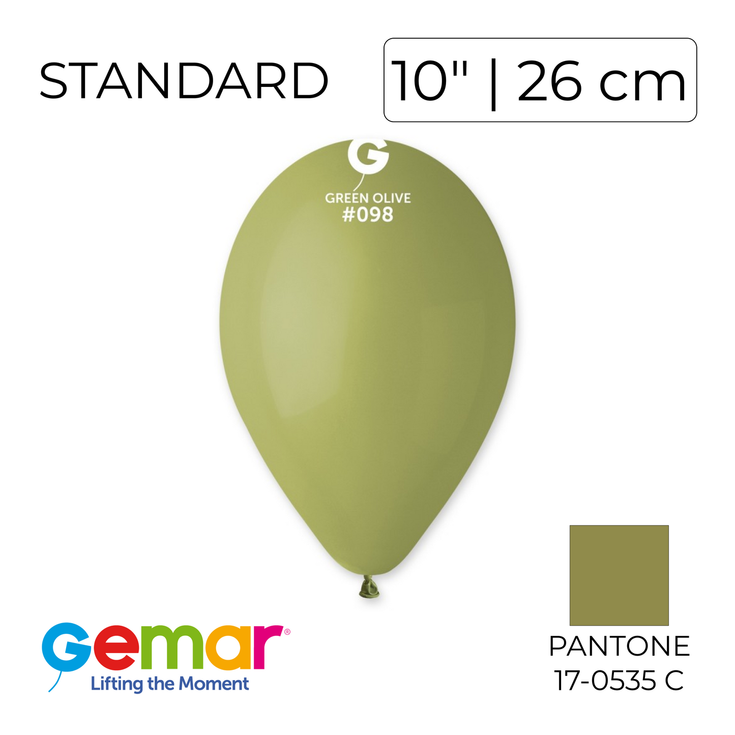 Gemar 10" | Standard 098 Green Olive (100 pcs)