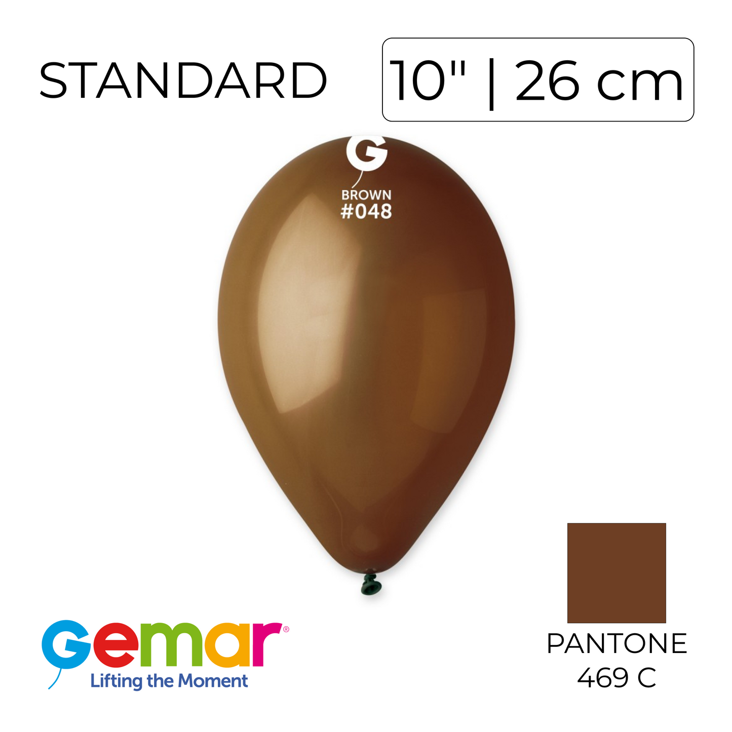 Gemar 10" | Standard 048 Brown (100 pcs)