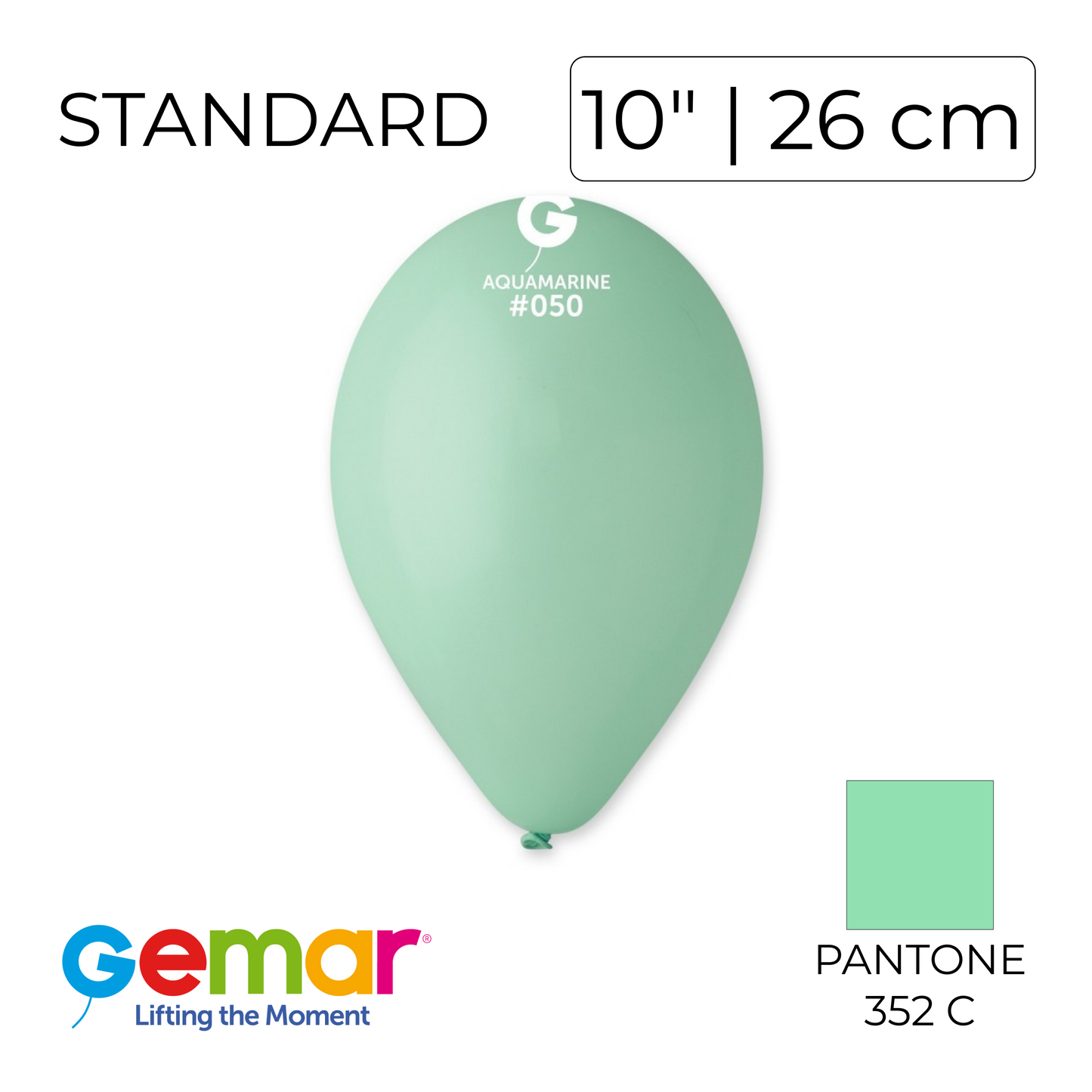 Gemar 10" | Standard 050 Aquamarine (100 pcs)