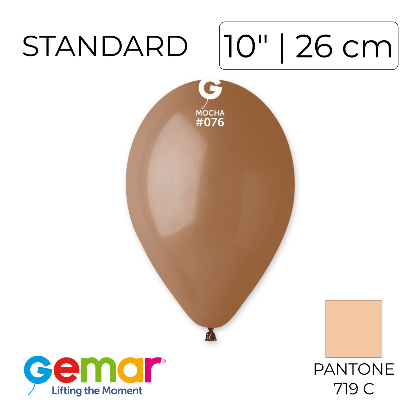 Gemar 10" | Standard 076 Mocha (100 pcs)