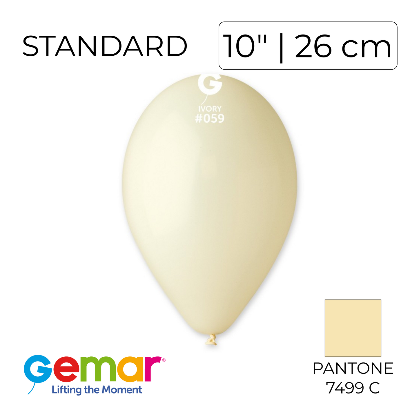 Gemar 10" | Standard 059 Ivory (100 pcs)