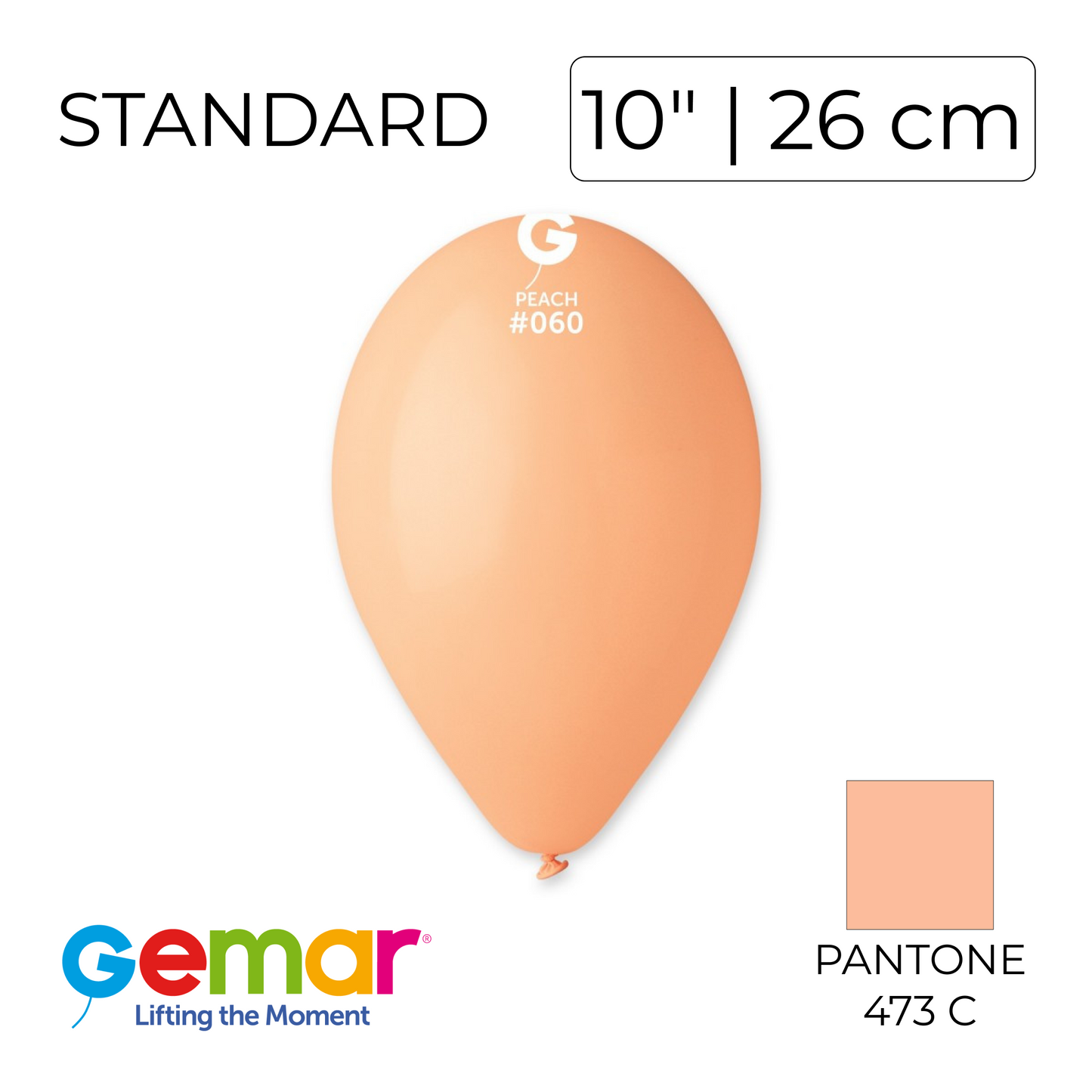 Gemar 10" | Standard 060 Peach (100 pcs)