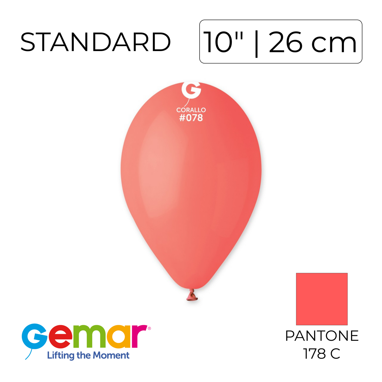 Gemar 10" | Standard 078 Corallo (100 pcs)