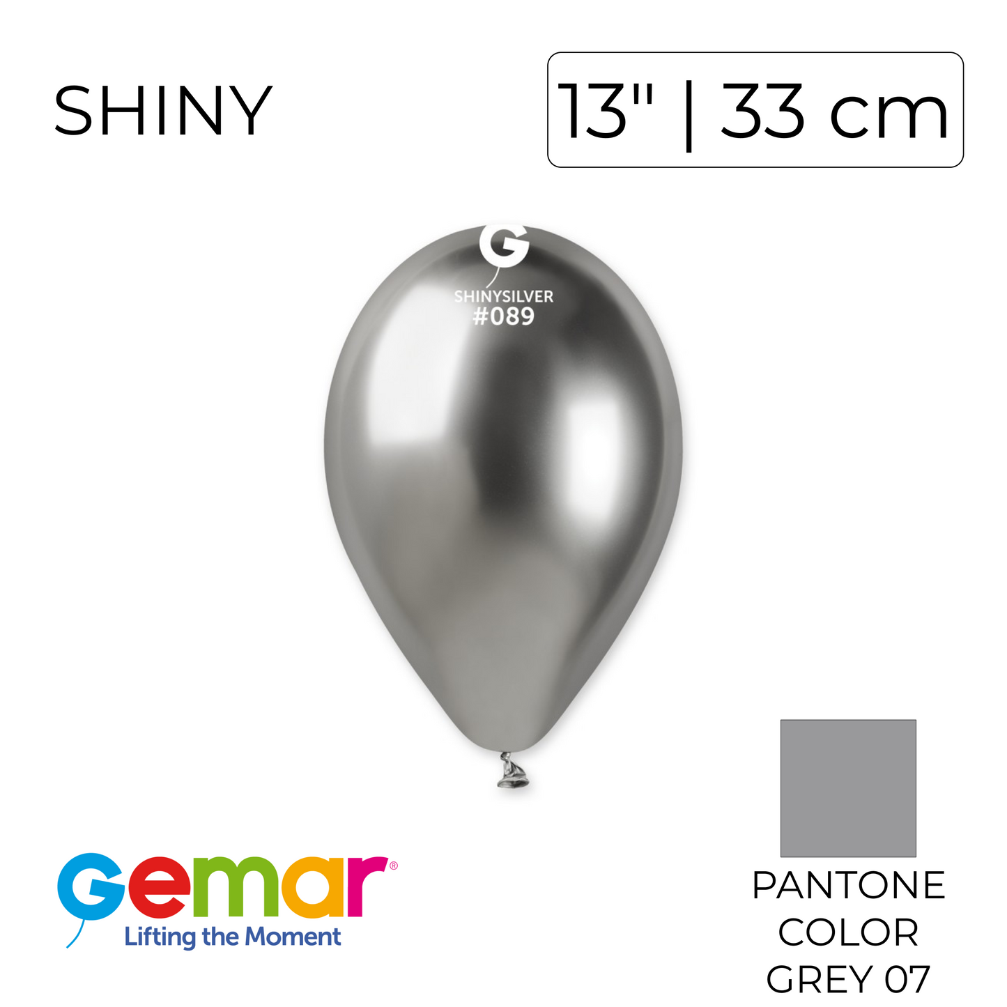 Gemar 13" | Shiny 089 Silver (50 pcs)