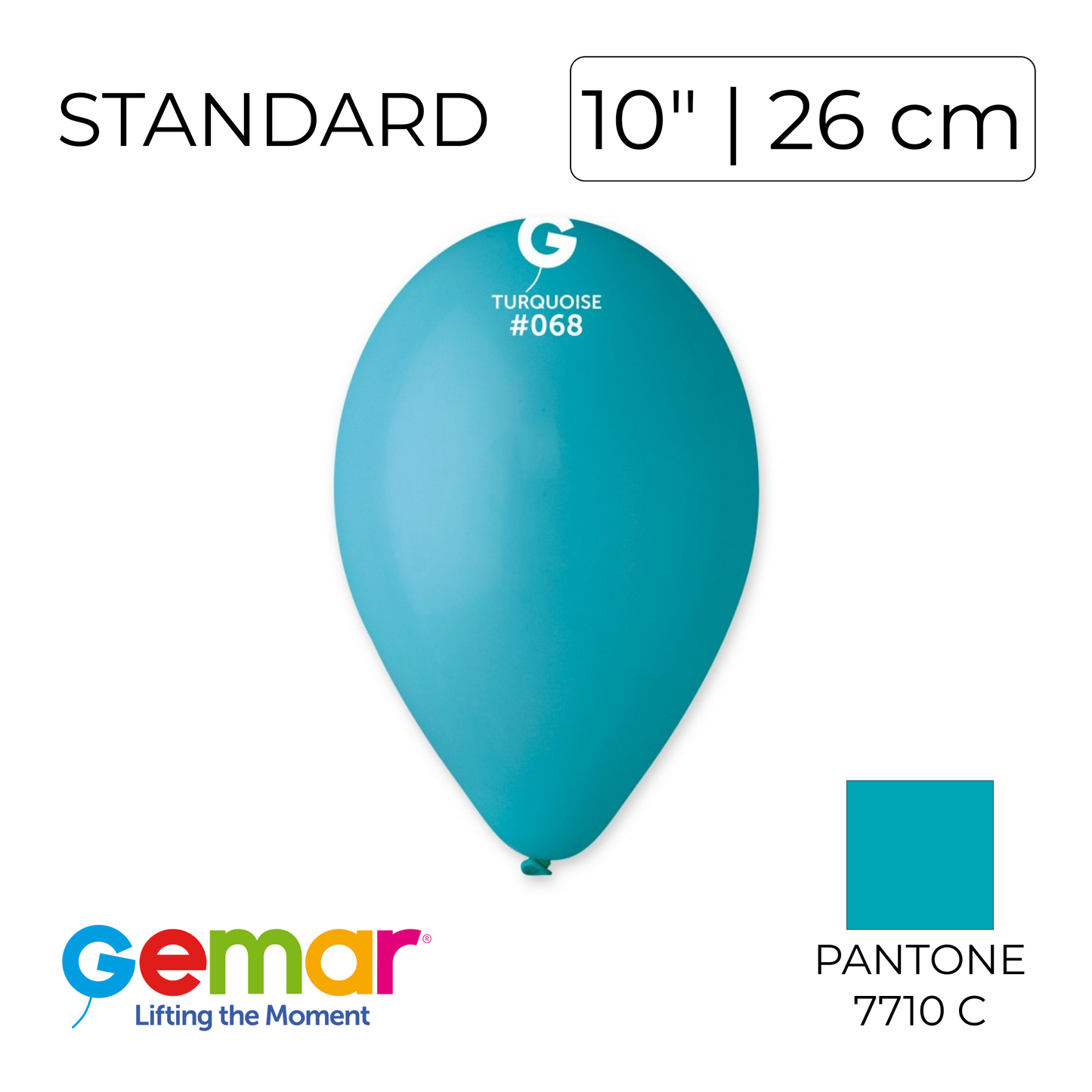 Gemar 10" | Standard 068 Turquoise (100 pcs)