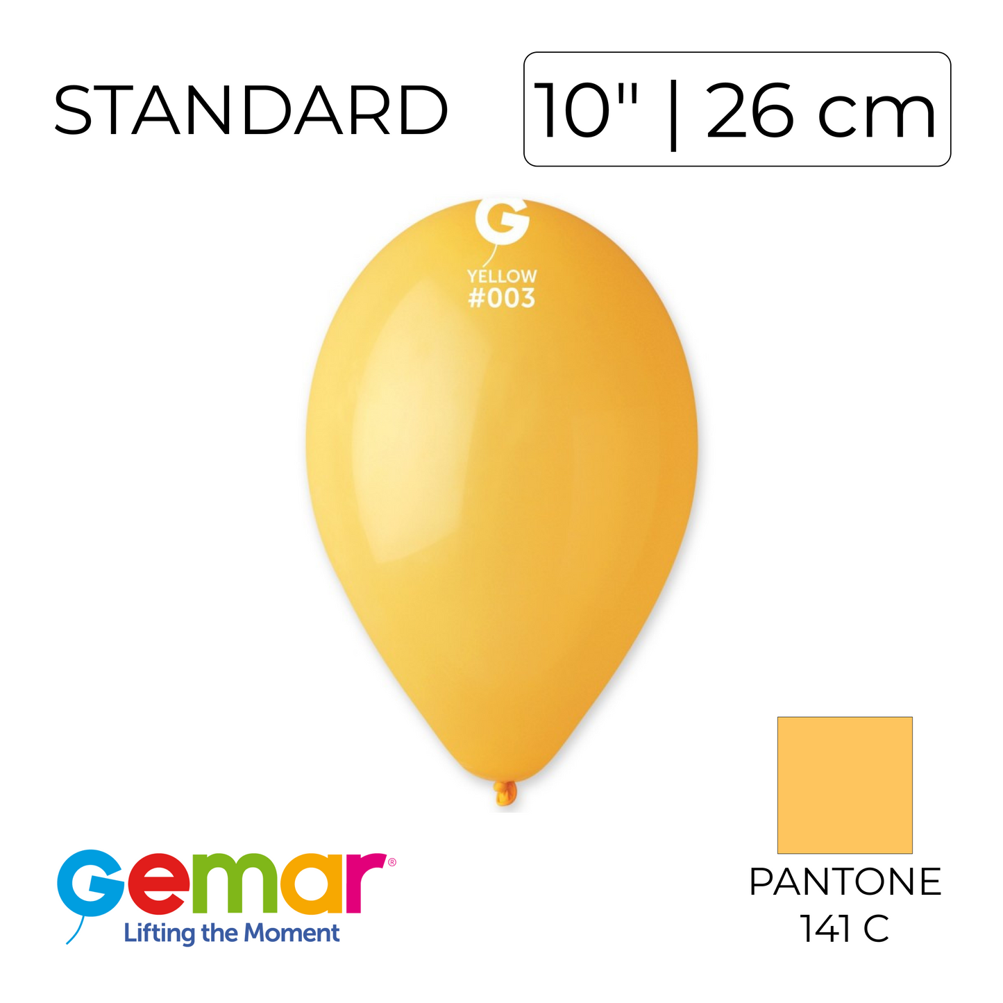Gemar 10" | Standard 003 Yellow (100 pcs)