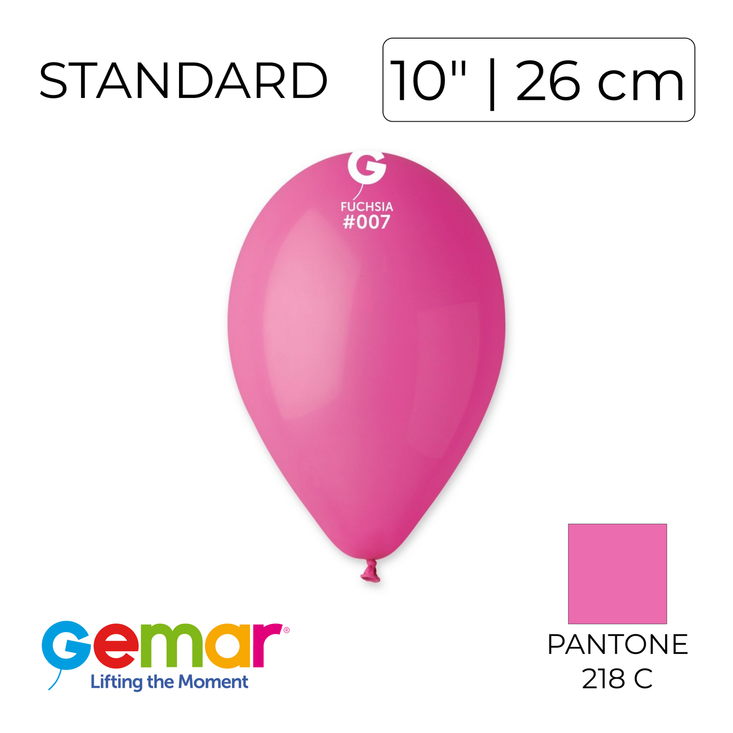 Gemar 10" | Standard 007 Fuchsia (100 pcs)