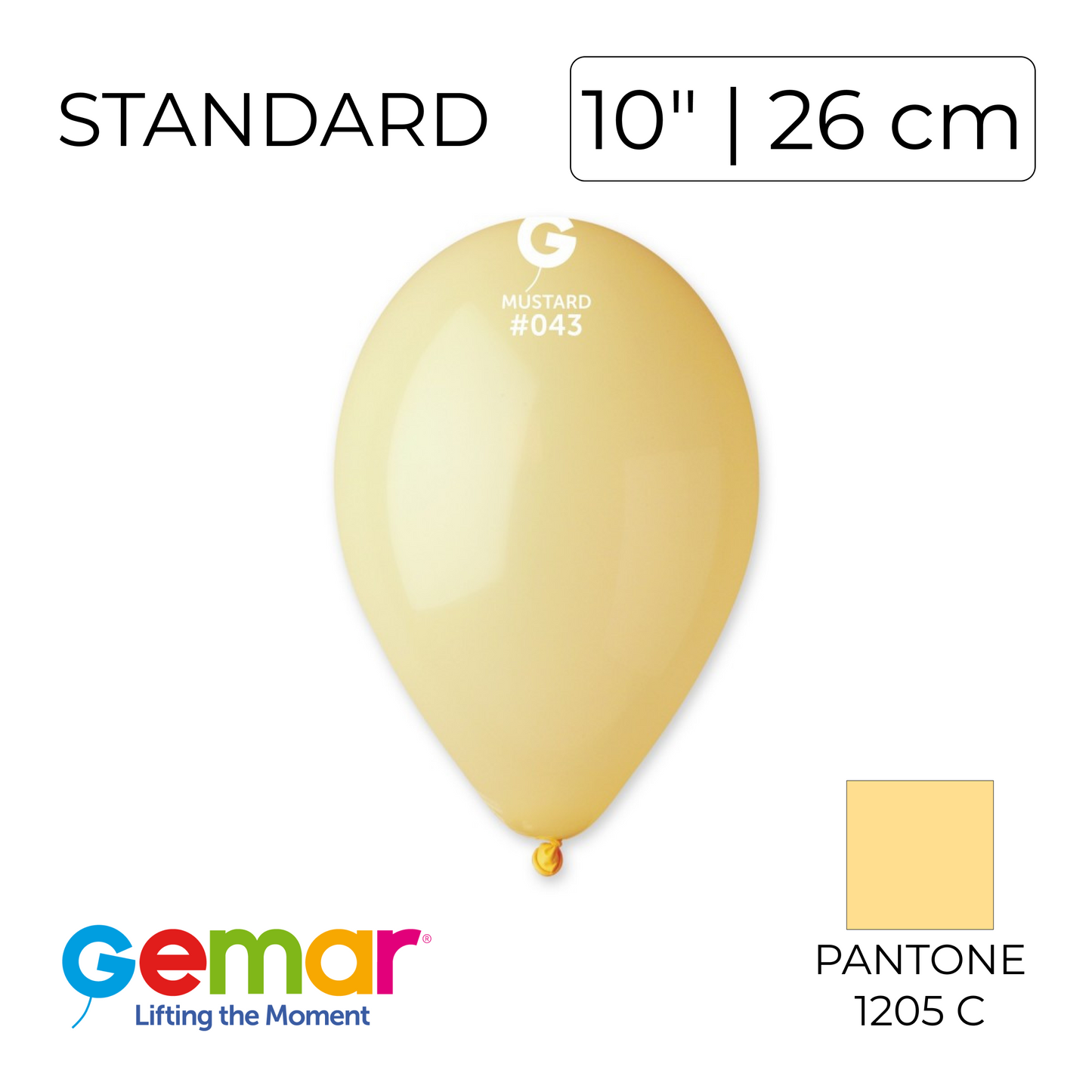 Gemar 10" | Standard 043 Baby Yellow (100 pcs)