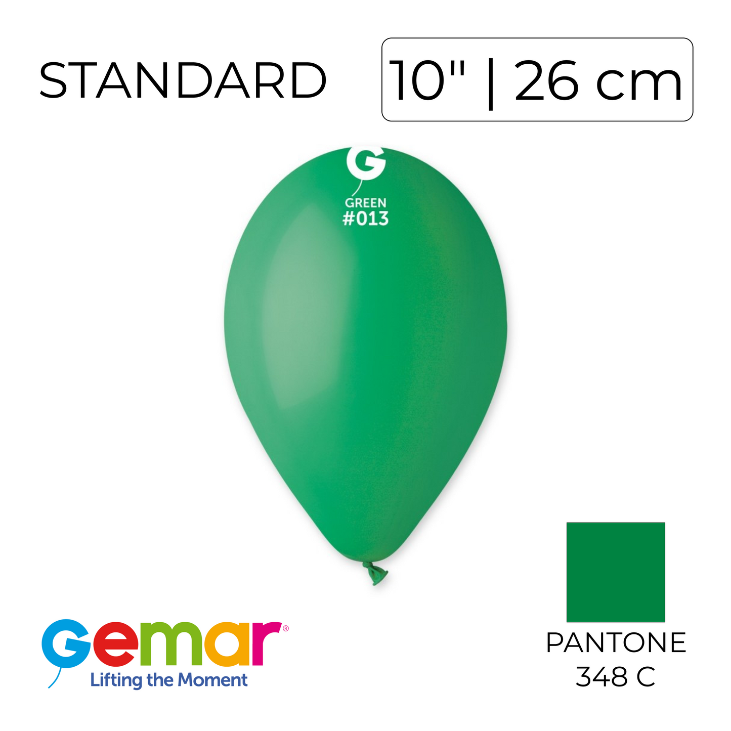 Gemar 10" | Standard 013 Green (100 pcs)