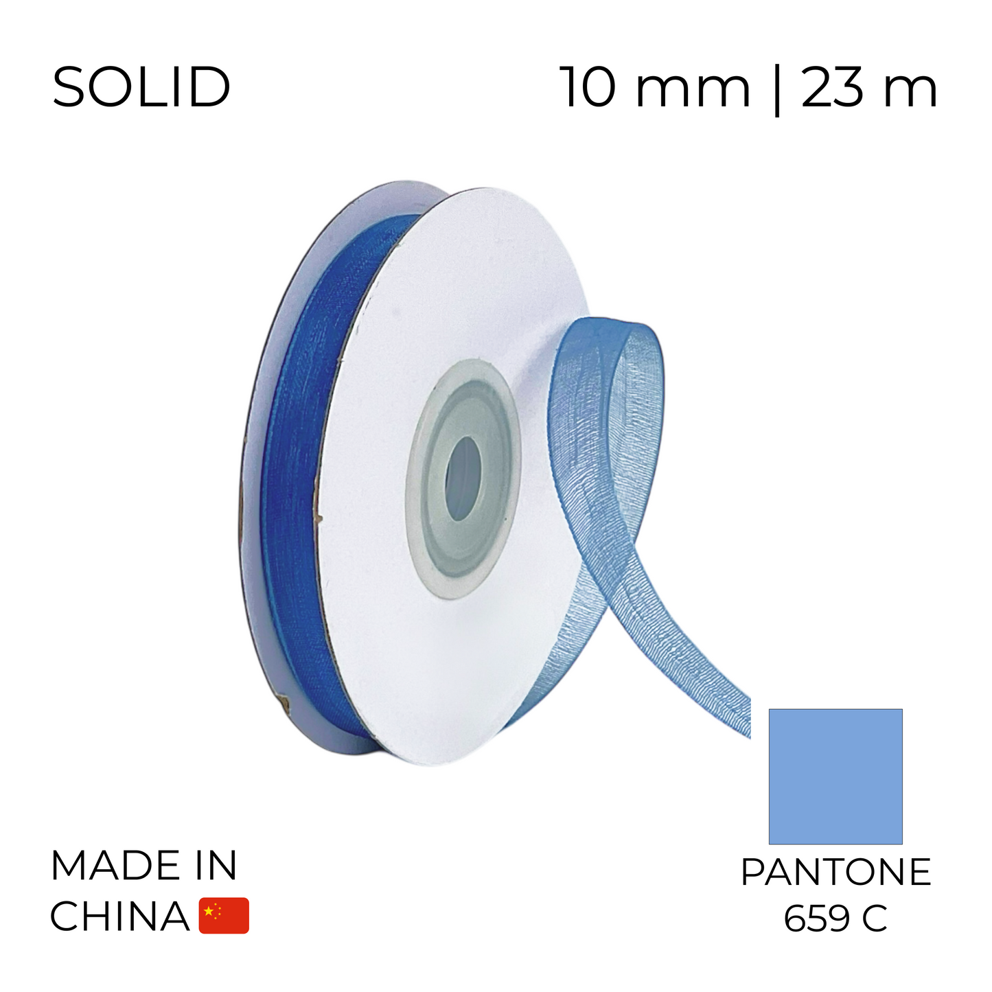 Organza Ribbon 10 mm 03 Blue 23 m (1 pc)