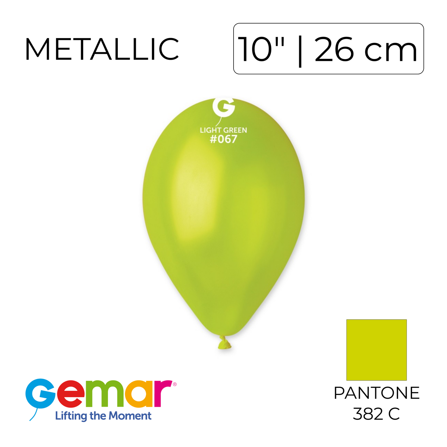 Gemar 10" | Metallic 067 Light Green (100 pcs)