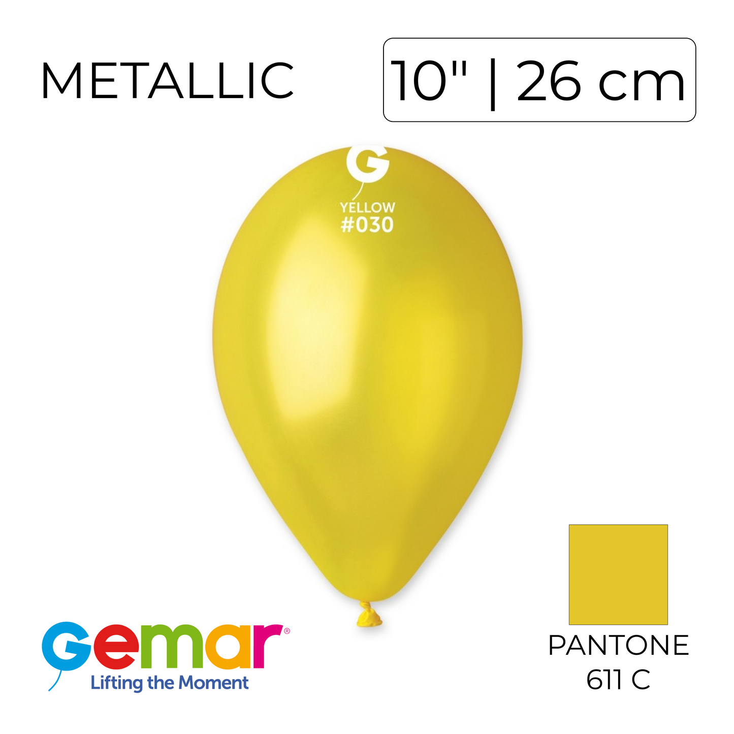 Gemar 10" | Metallic 030 Yellow (100 pcs)