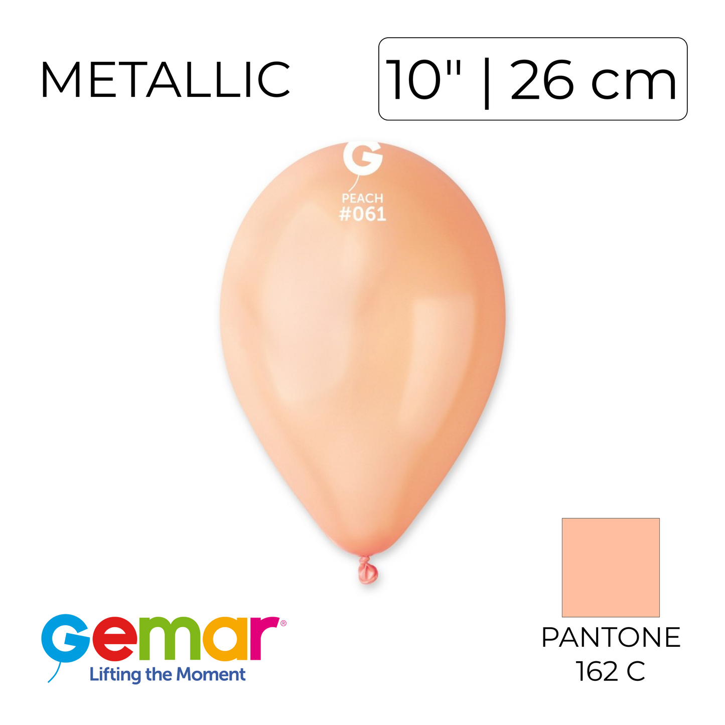 Gemar 10" | Metallic 061 Peach (100 pcs)