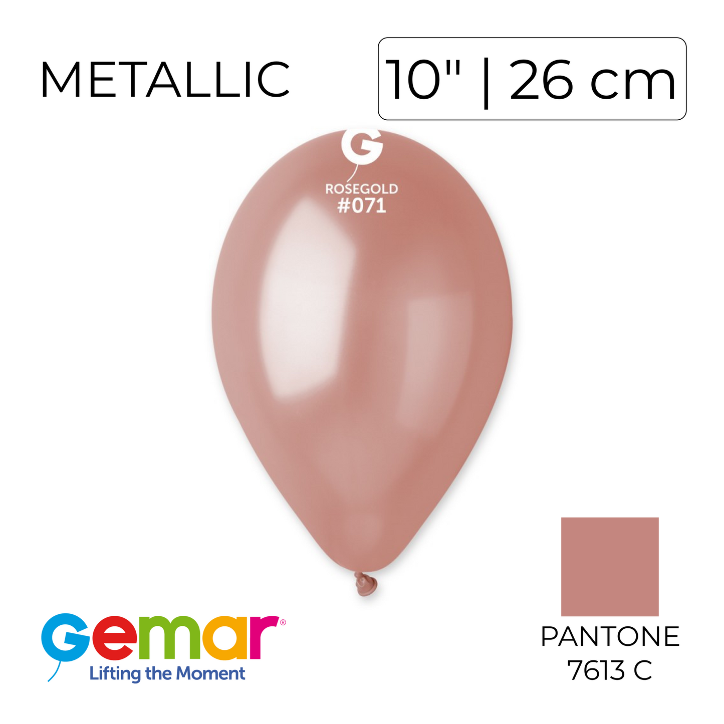 Gemar 10" | Metallic 071 Rose Gold (100 pcs)