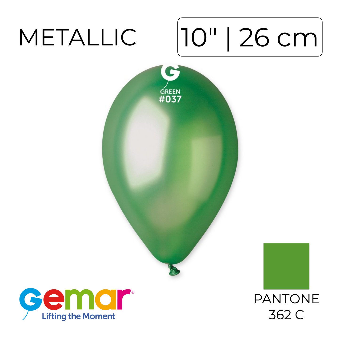Gemar 10" | Metallic 037 Green (100 pcs)