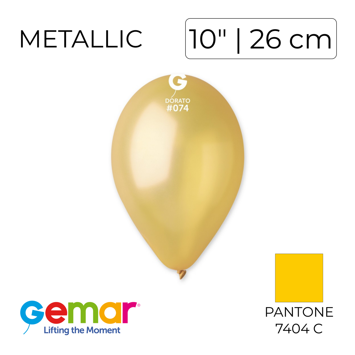 Gemar 10" | Metallic 074 Dorato (100 pcs)