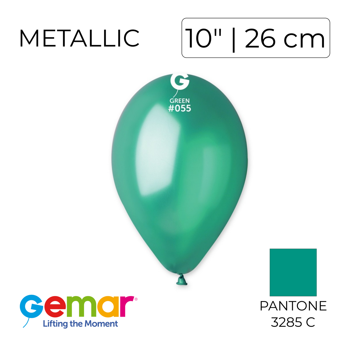 Gemar 10" | Metallic 055 Green (100 pcs)