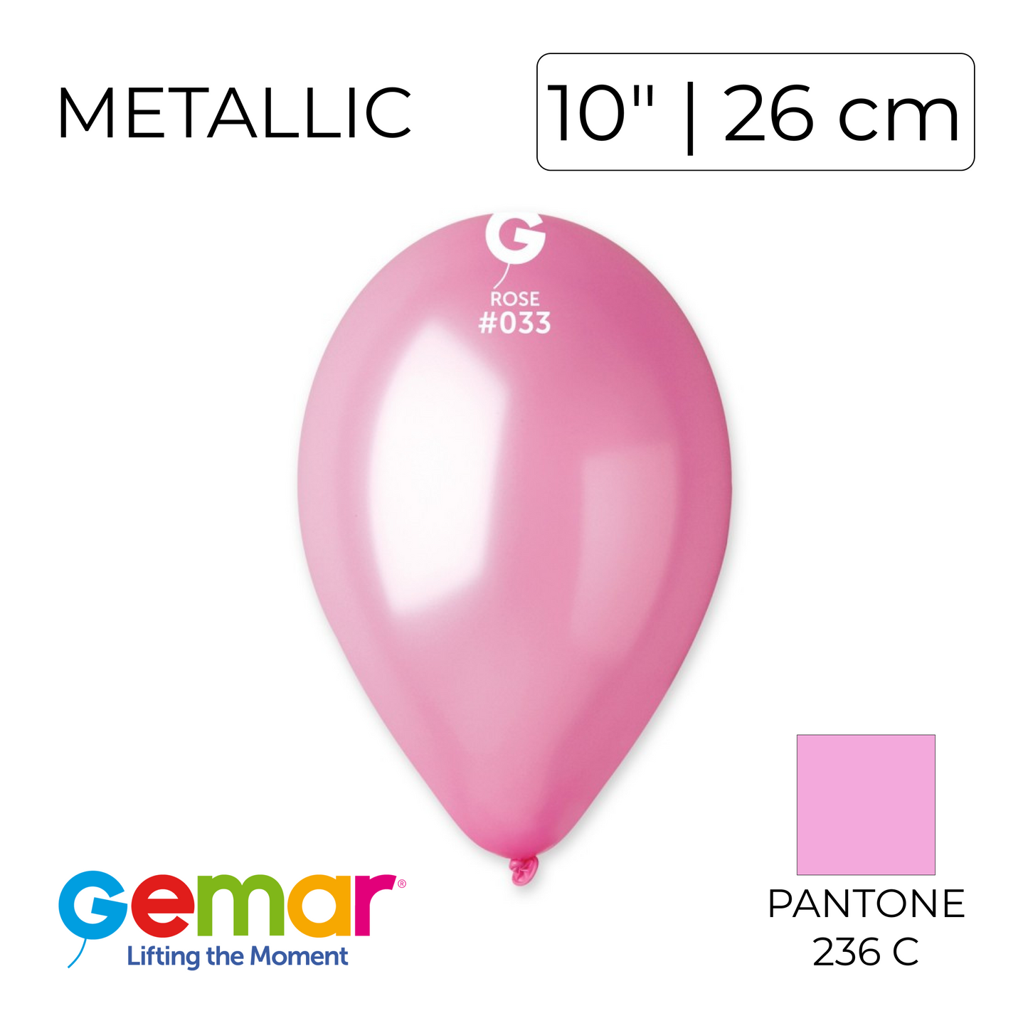 Gemar 10" | Metallic 033 Rose(100 pcs)