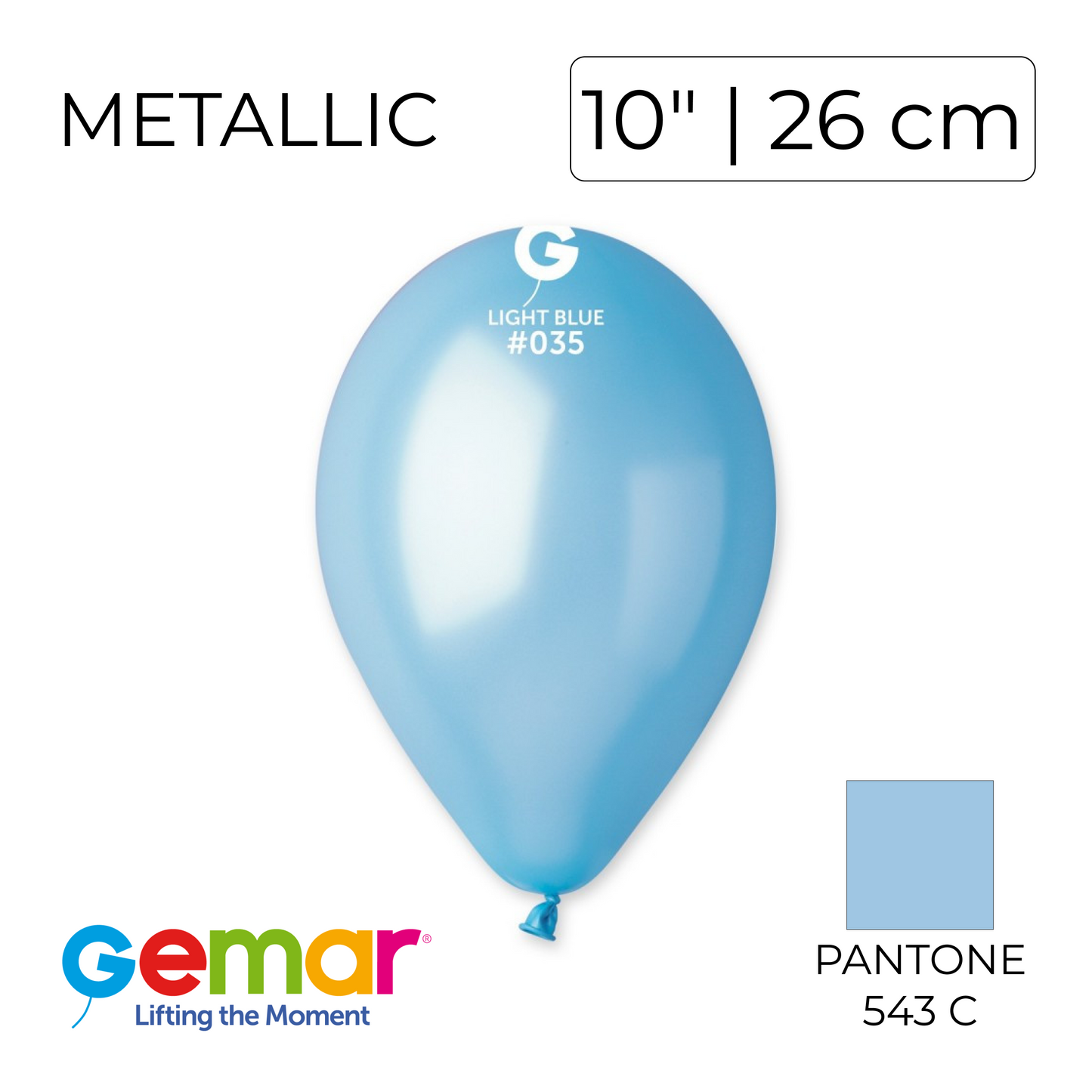 Gemar 10" | Metallic 035 Light Blue(100 pcs)