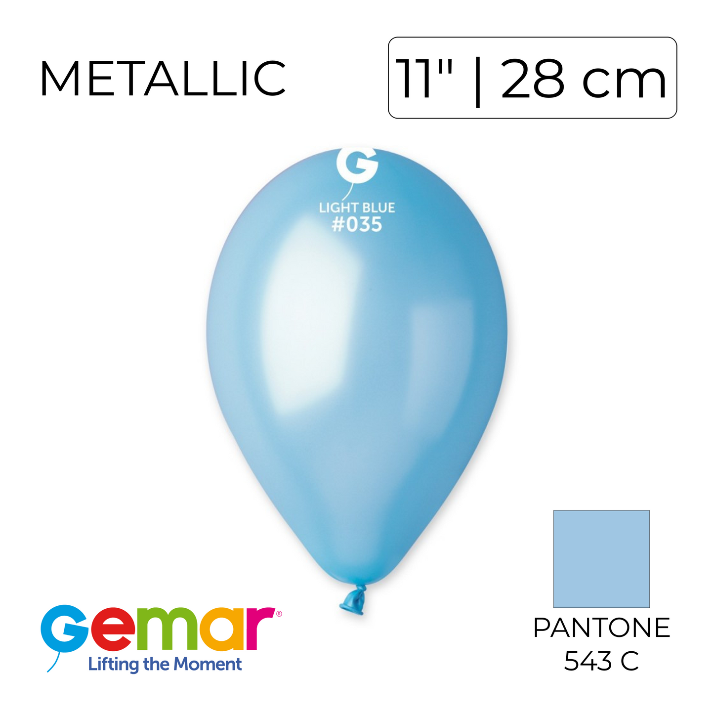Gemar 11" | Metallic 035 Light Blue(100 pcs)