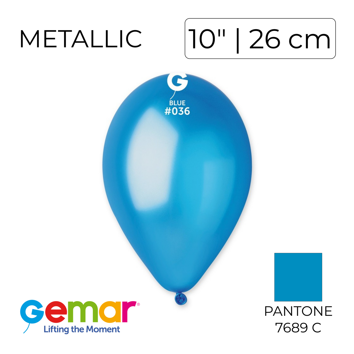 Gemar 10" | Metallic 036 Blue (100 pcs)