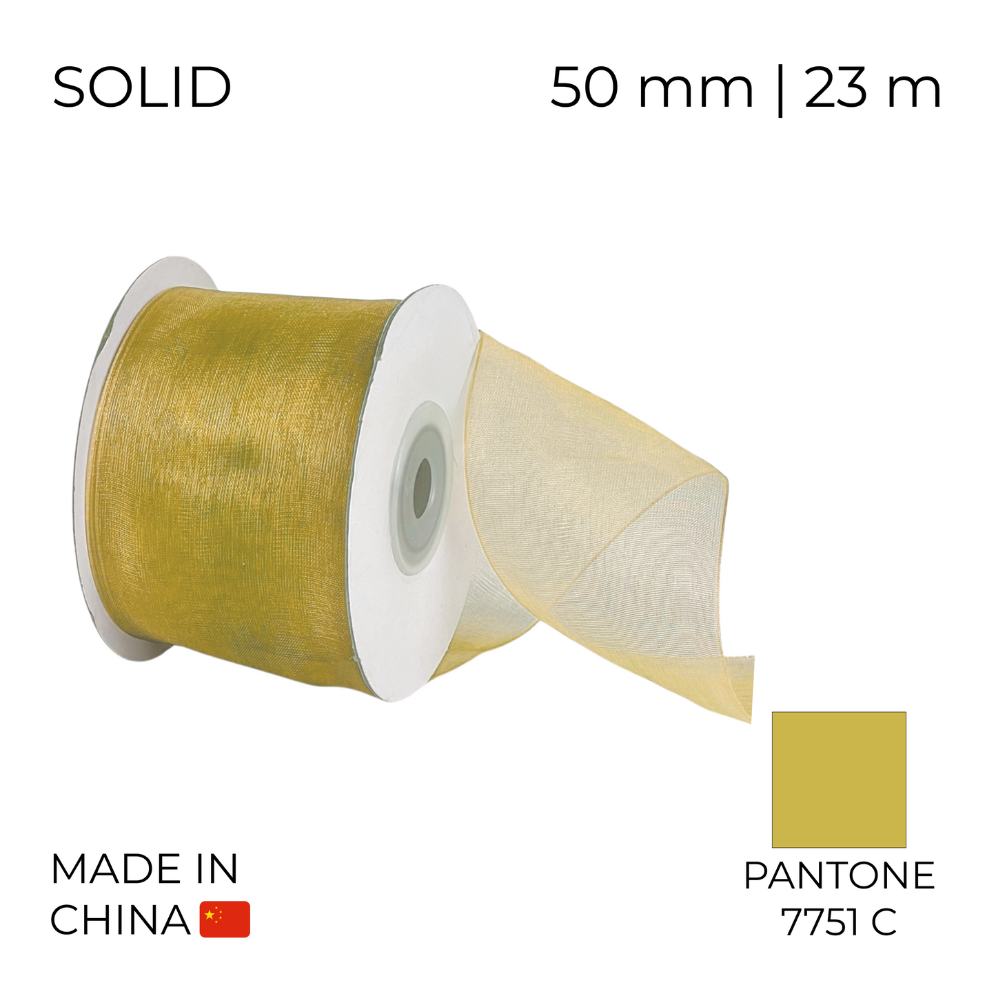 Organza Ribbon 50 mm 04 Gold 23 m (1 pc)