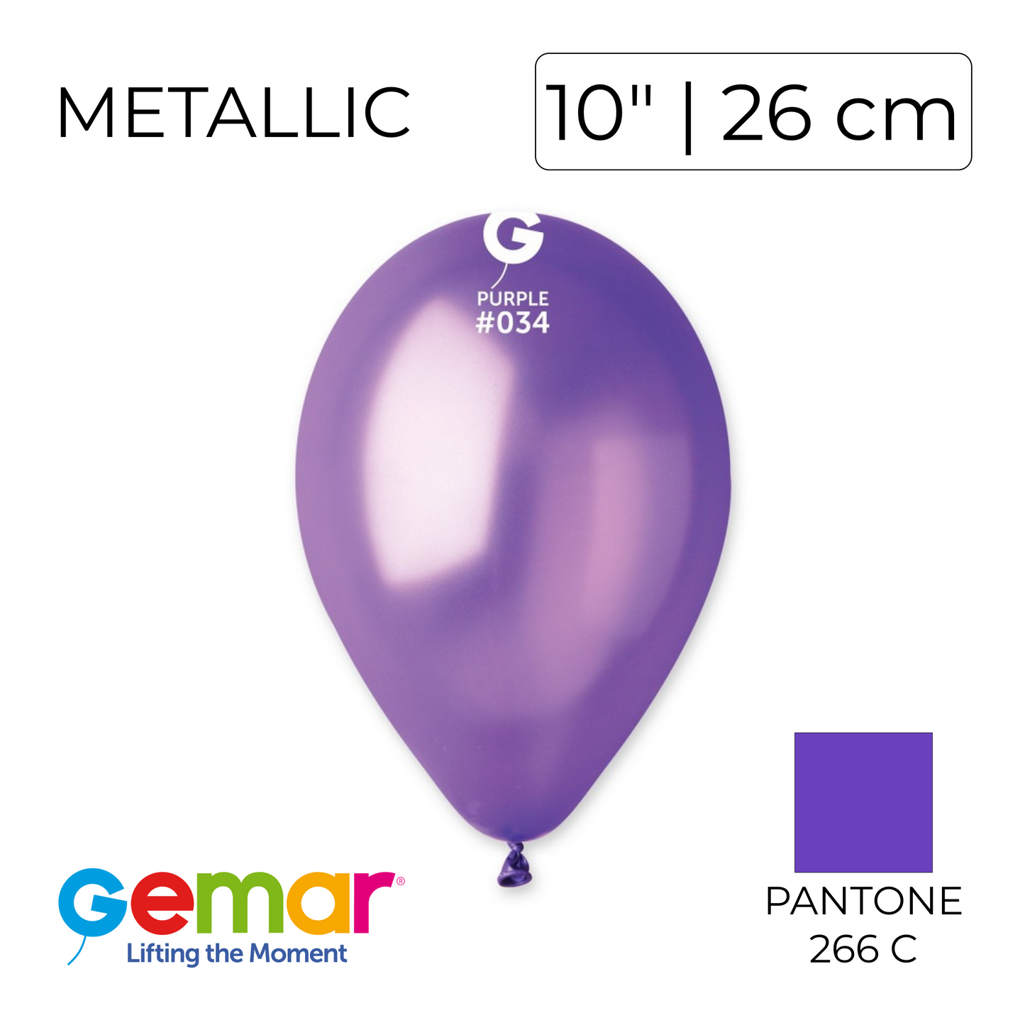 Gemar 10" | Metallic 034 Purple (100 pcs)