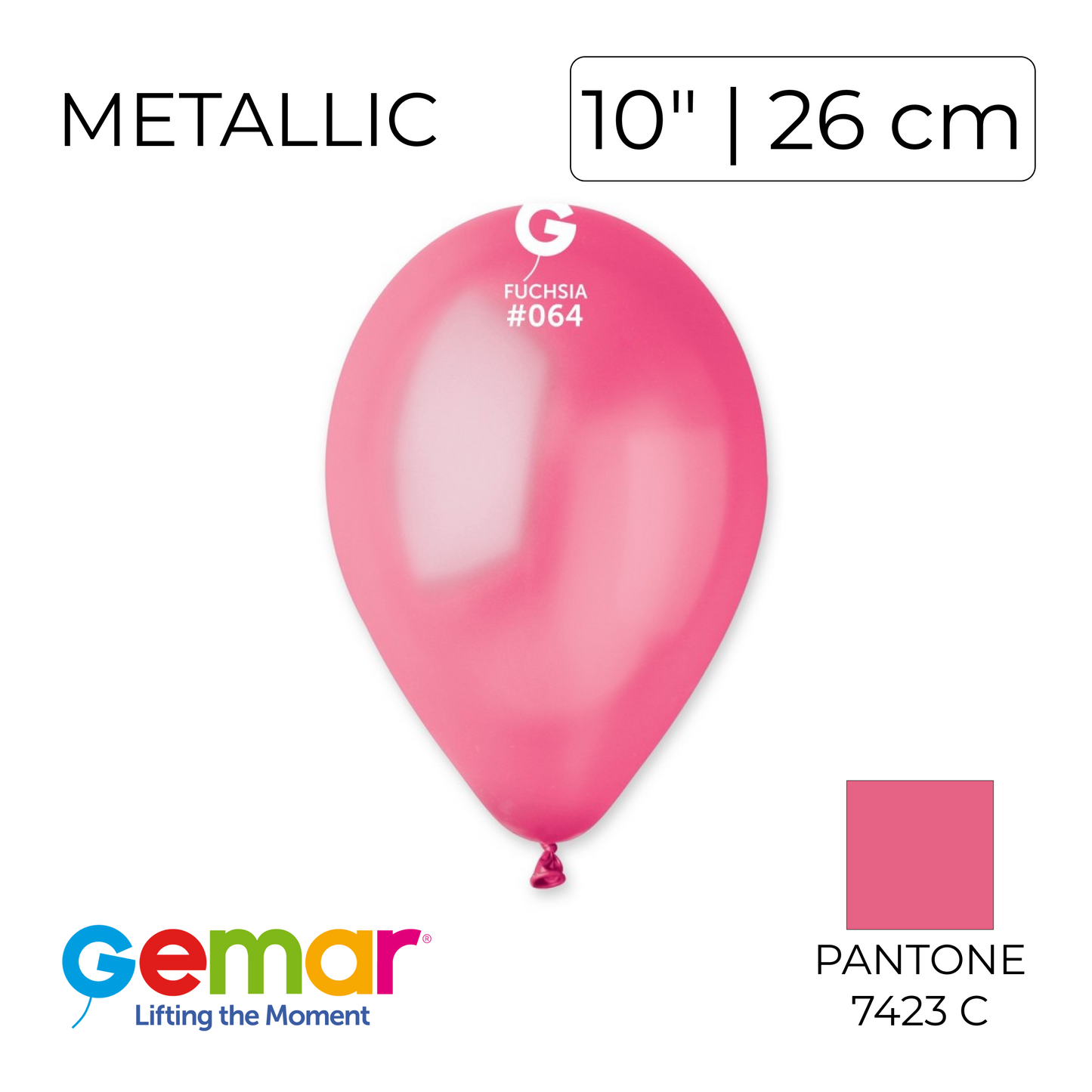 Gemar 10" | Metallic 064 Fuchsia (100 pcs)