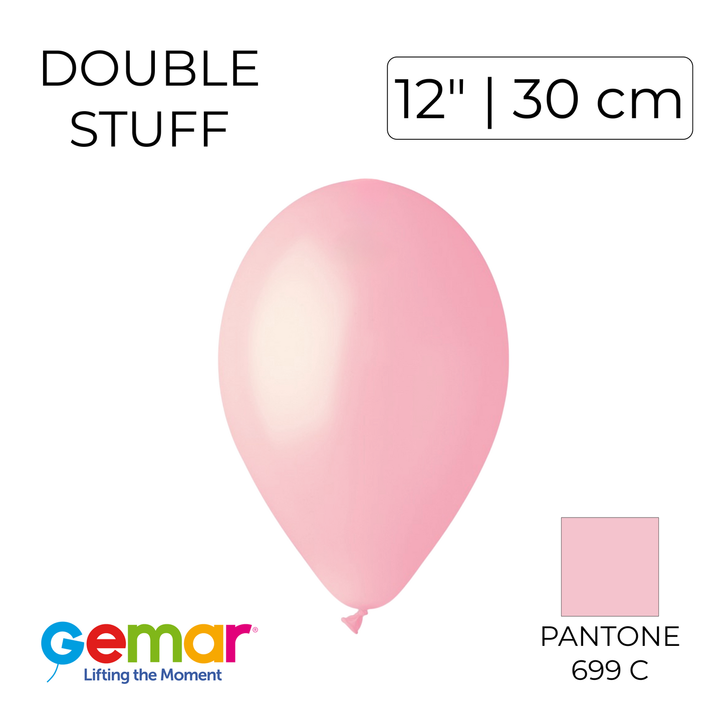 Double Stuff Gemar 12” Baby Pink | 001 in 073 (25 pcs)