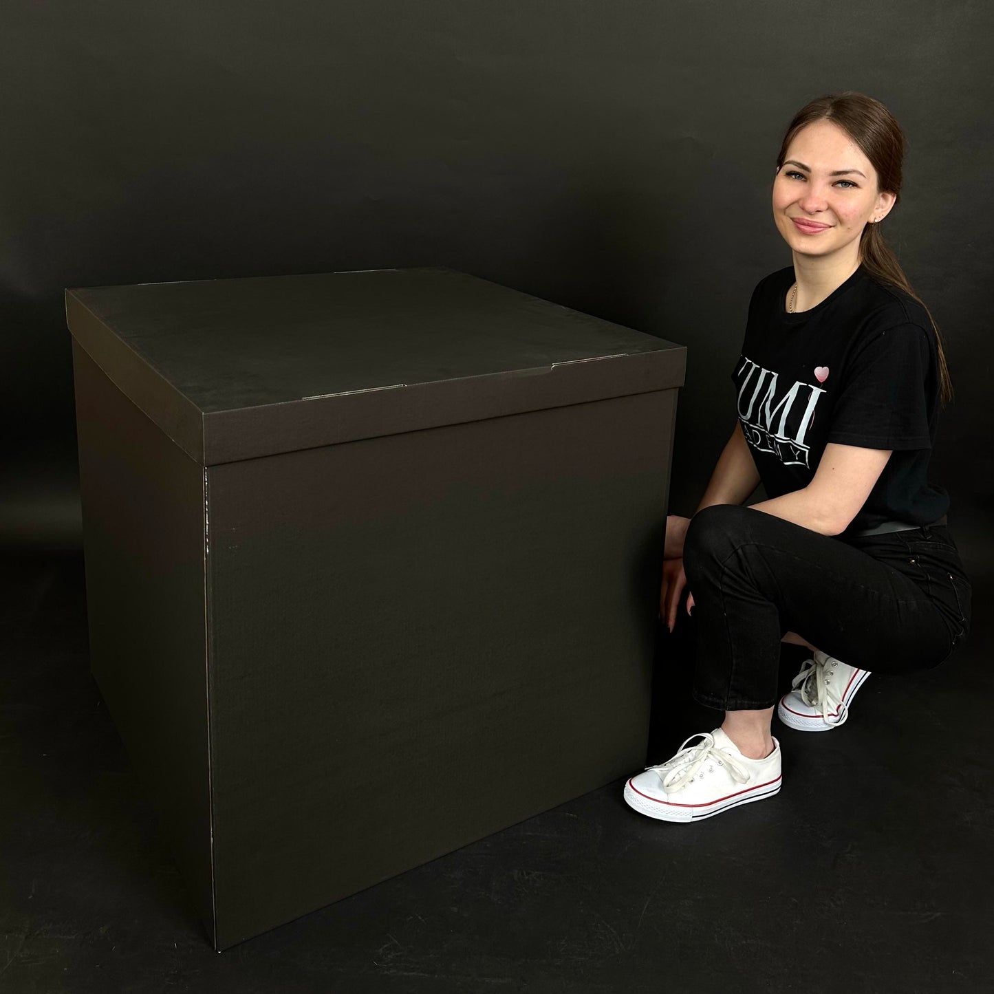 Surprise Balloon Box 70 cm | 28"  - Black (1 pc)