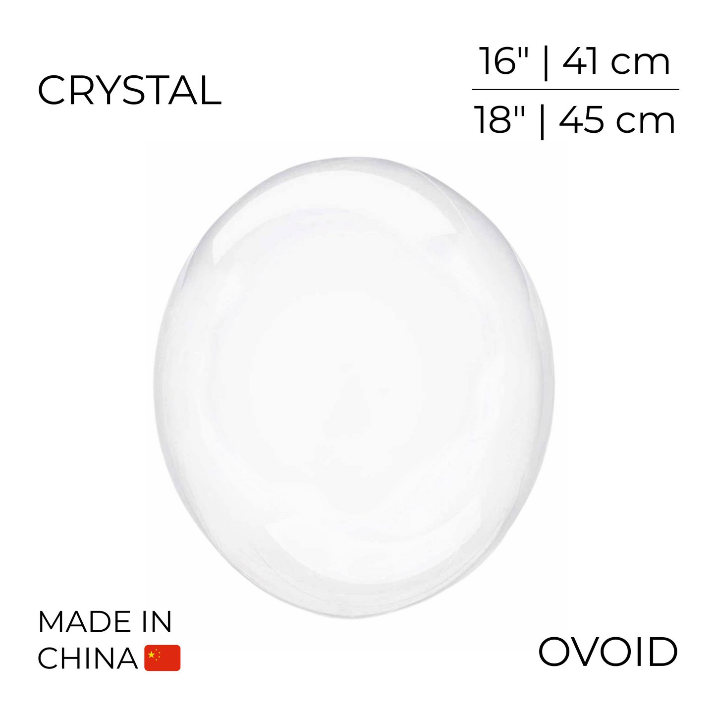 Bobo PVC Balloon Ovoid 16"-18" | China (10 pcs)