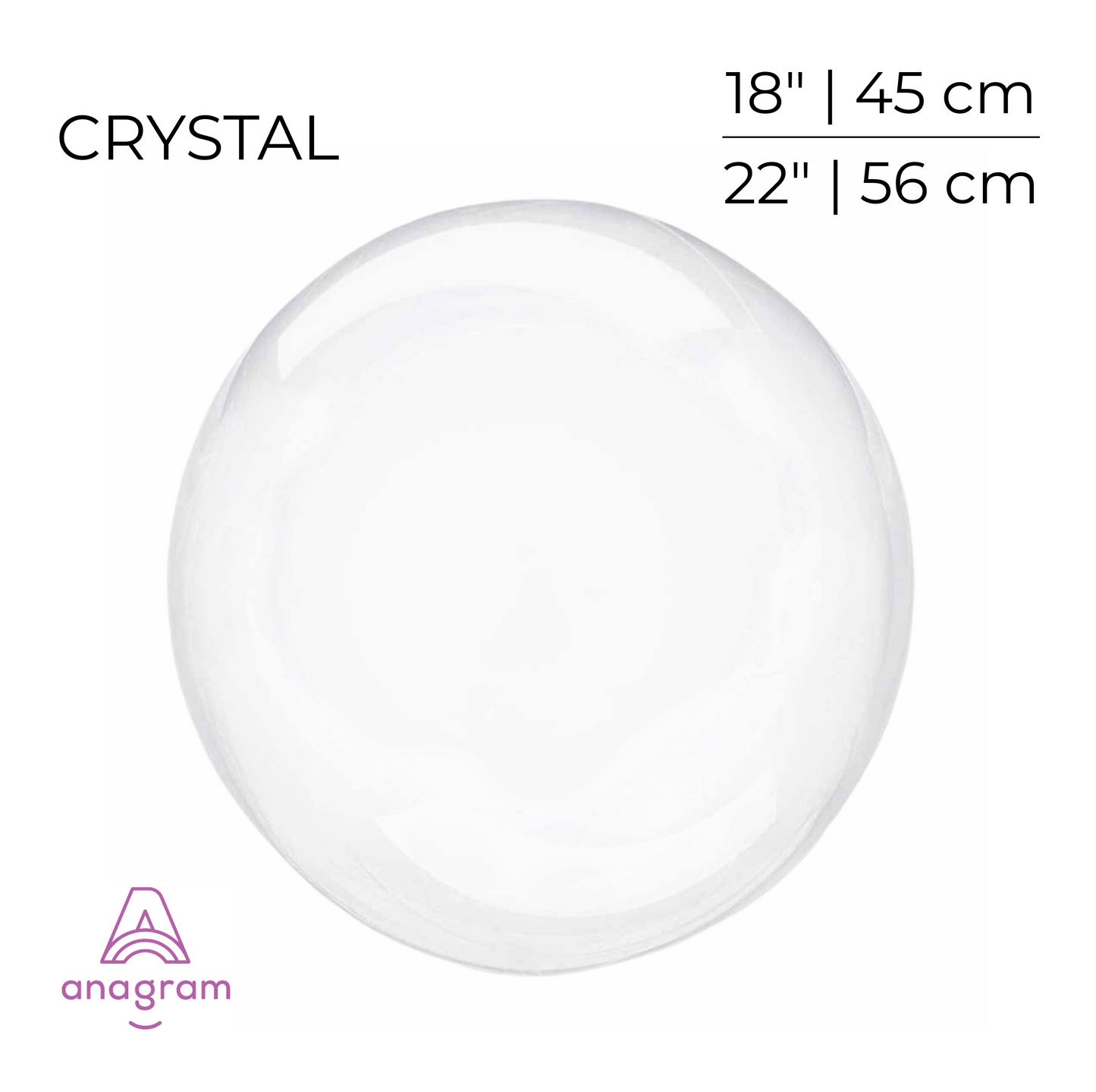 Bubble Crystal Clearz Anagram 18"-22" | USA (1 pc)
