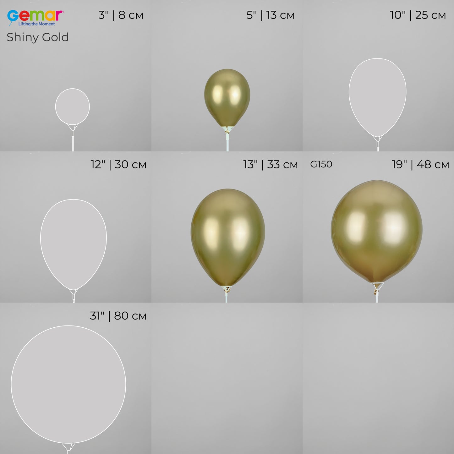 Gemar 19" | G150 Shiny 088 Gold (25 pcs)