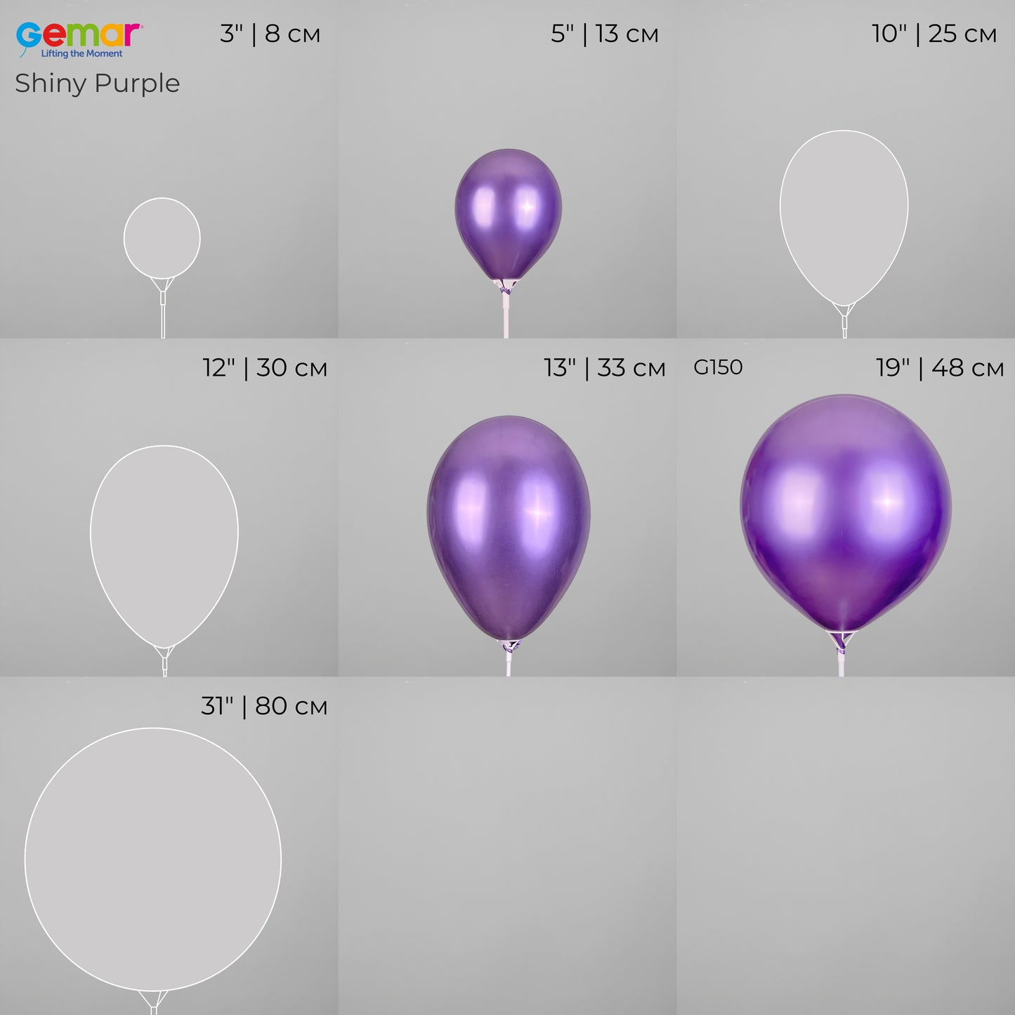 Gemar 19" | G150 Shiny 097 Purple (25 pcs)