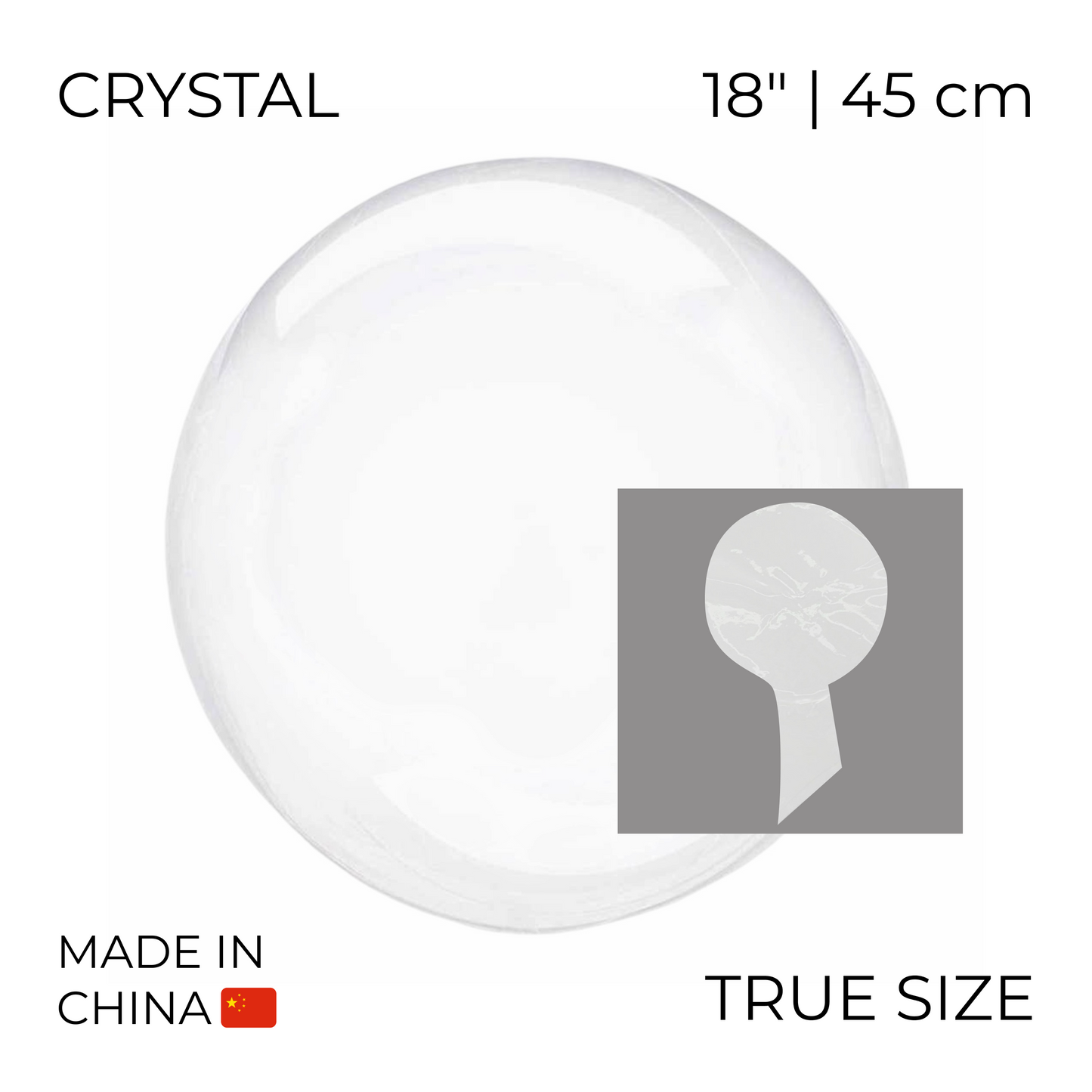 Bobo PVC Balloon with Wide Neck True Size 18" | China (10 pcs)
