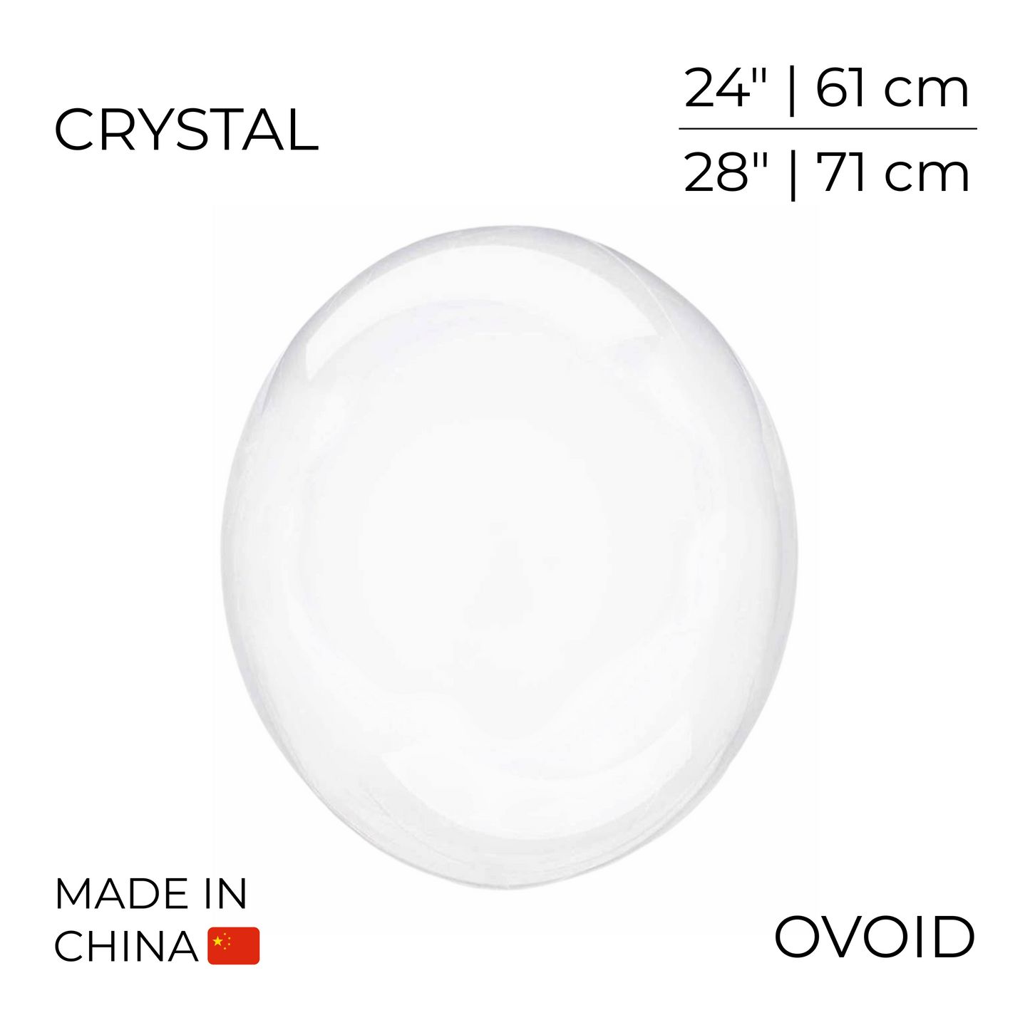 Bobo PVC Balloon Ovoid 24"-28" | China (10 pcs)